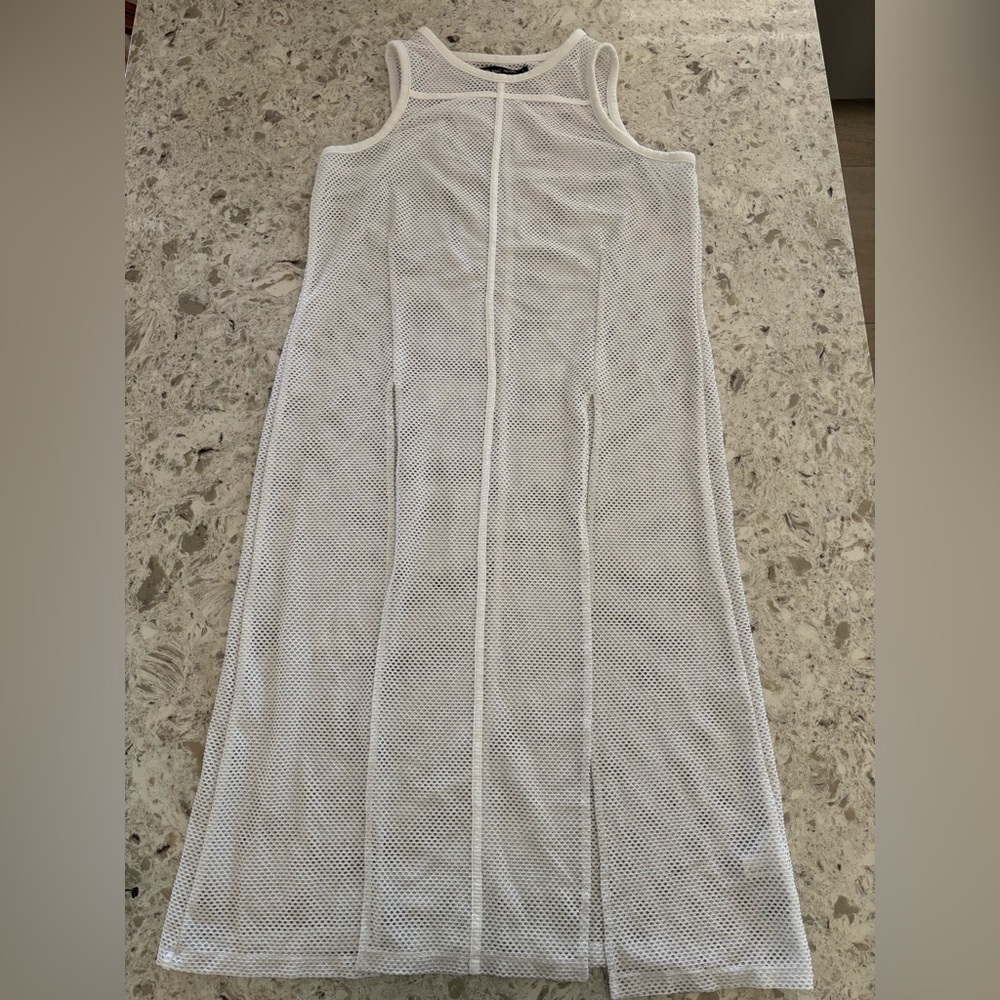 Blanc Noir White Mesh Cover Up